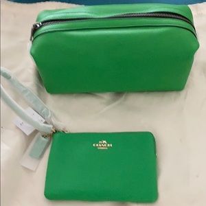 Coach toiletry bag and wristlet.